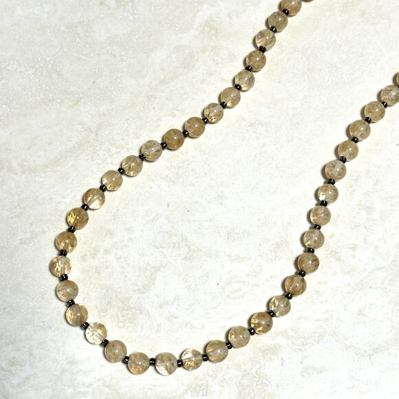 Golden Rutilated Quartz Short Necklace, Gemstone Adjustable Beaded Necklace - Picture 4 of 9